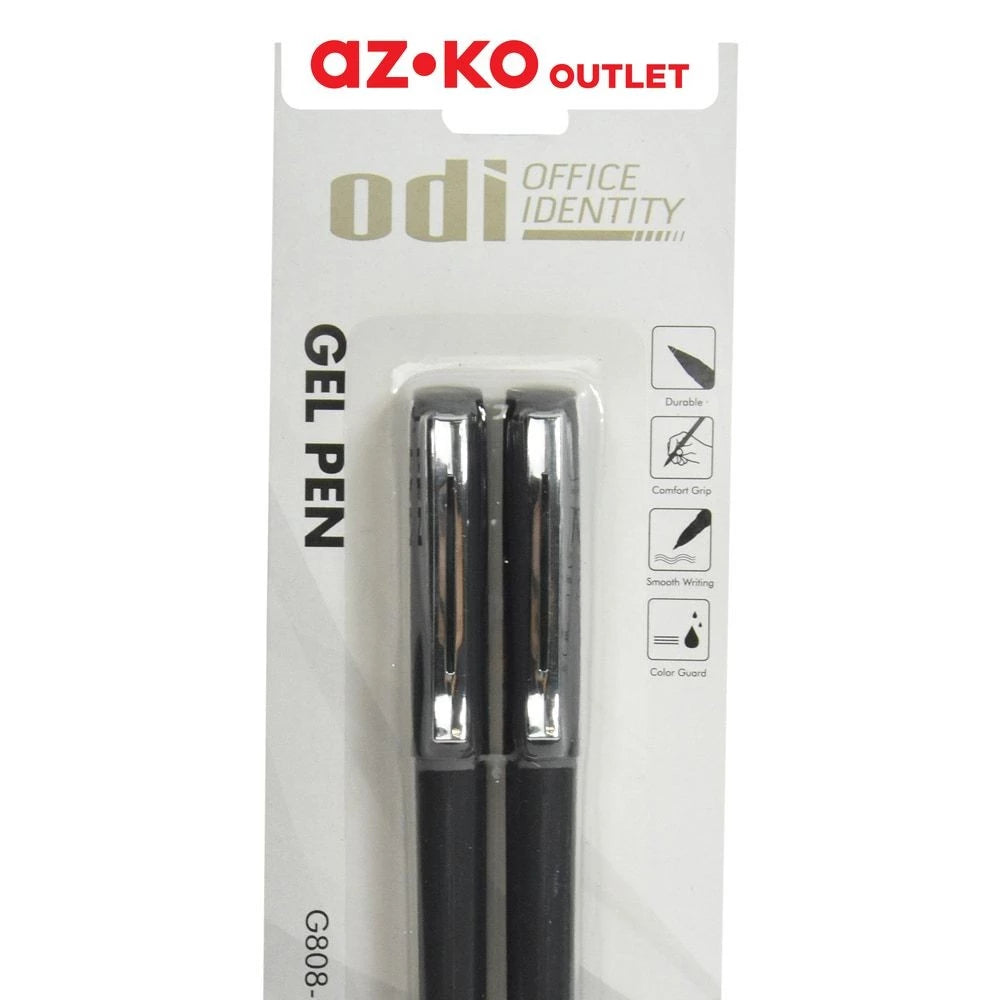 Odi Set 2 Pcs Pen Gel 0.7mm - Hitam Pena Ballpoint Pen Bolpoin Alat Tulis-Gold Mountain