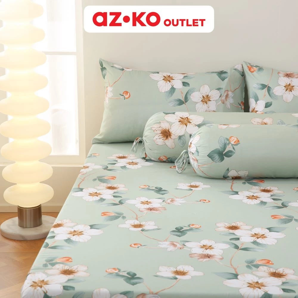 Sleeplite 180X200 Set 5 Pcs Seprai King Microfiber Flower Aya Sprei Motif Seprai Aesthetic Seprei Sheet Set Bed -Gold Mountain