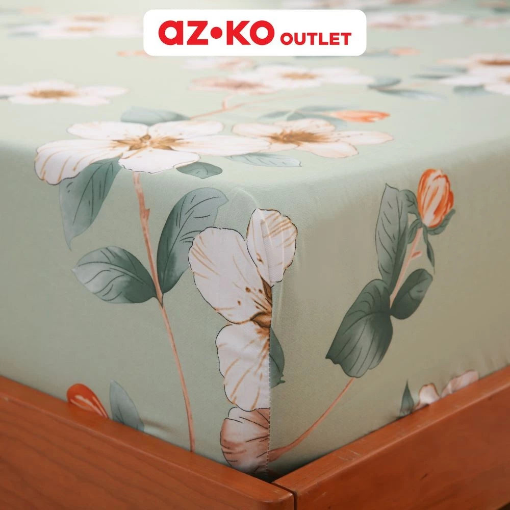 Sleeplite 180X200 Set 5 Pcs Seprai King Microfiber Flower Aya Sprei Motif Seprai Aesthetic Seprei Sheet Set Bed -Gold Mountain