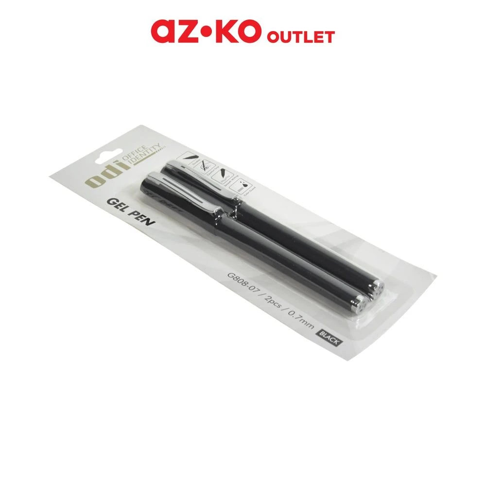 Odi Set 2 Pcs Pen Gel 0.7mm - Hitam Pena Ballpoint Pen Bolpoin Alat Tulis-Gold Mountain