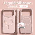 Casing Ponsel Magnetik Silikon Cair untuk 14 15 16 17 Pro Max Casing Lembut - Gold Mountain