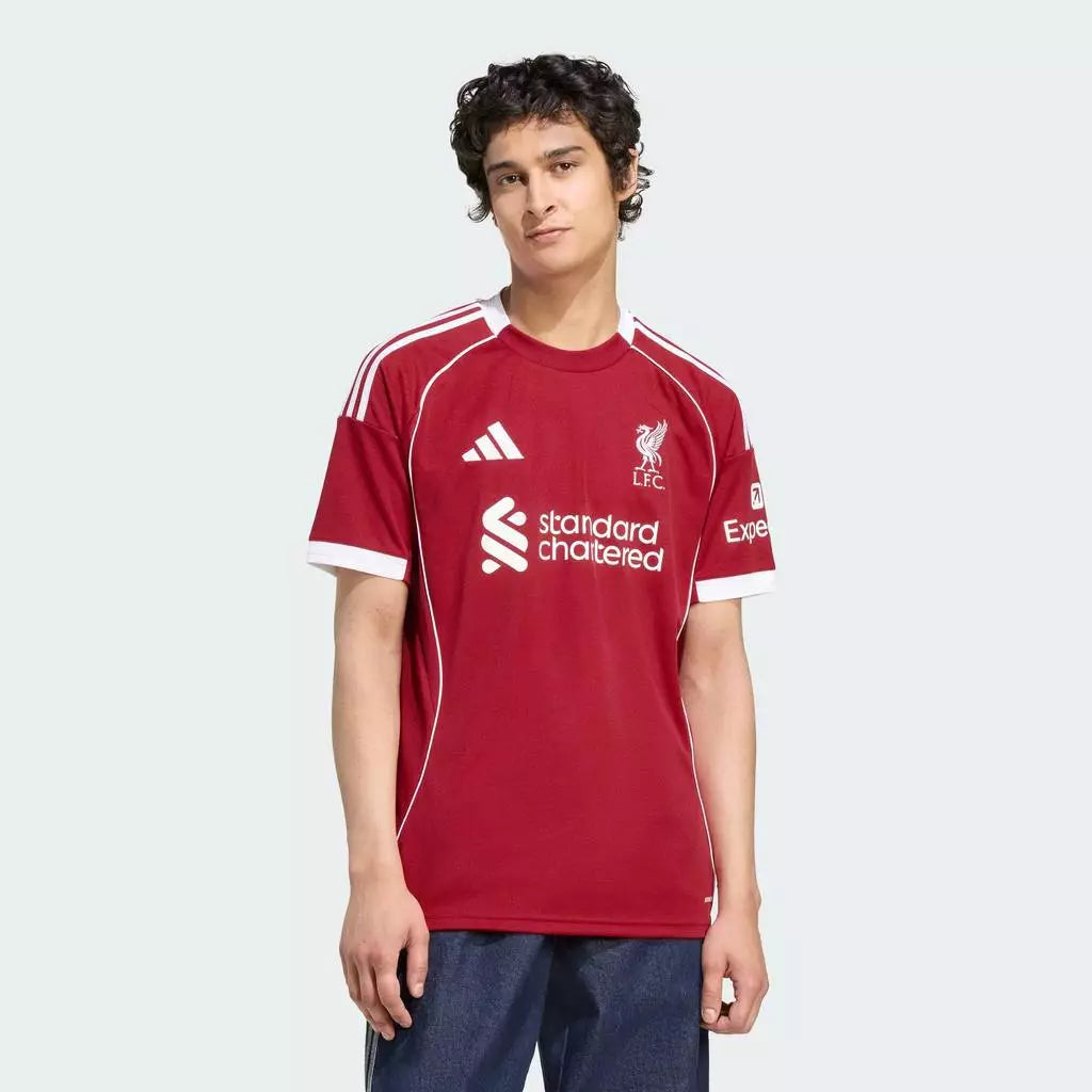 adidas Football Liverpool FC Jersey Kandang 25/26 Pria Merah-Emas Mountain
