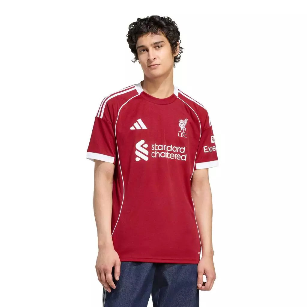 adidas Football Liverpool FC Jersey Kandang 25/26 Pria Merah-Emas Mountain
