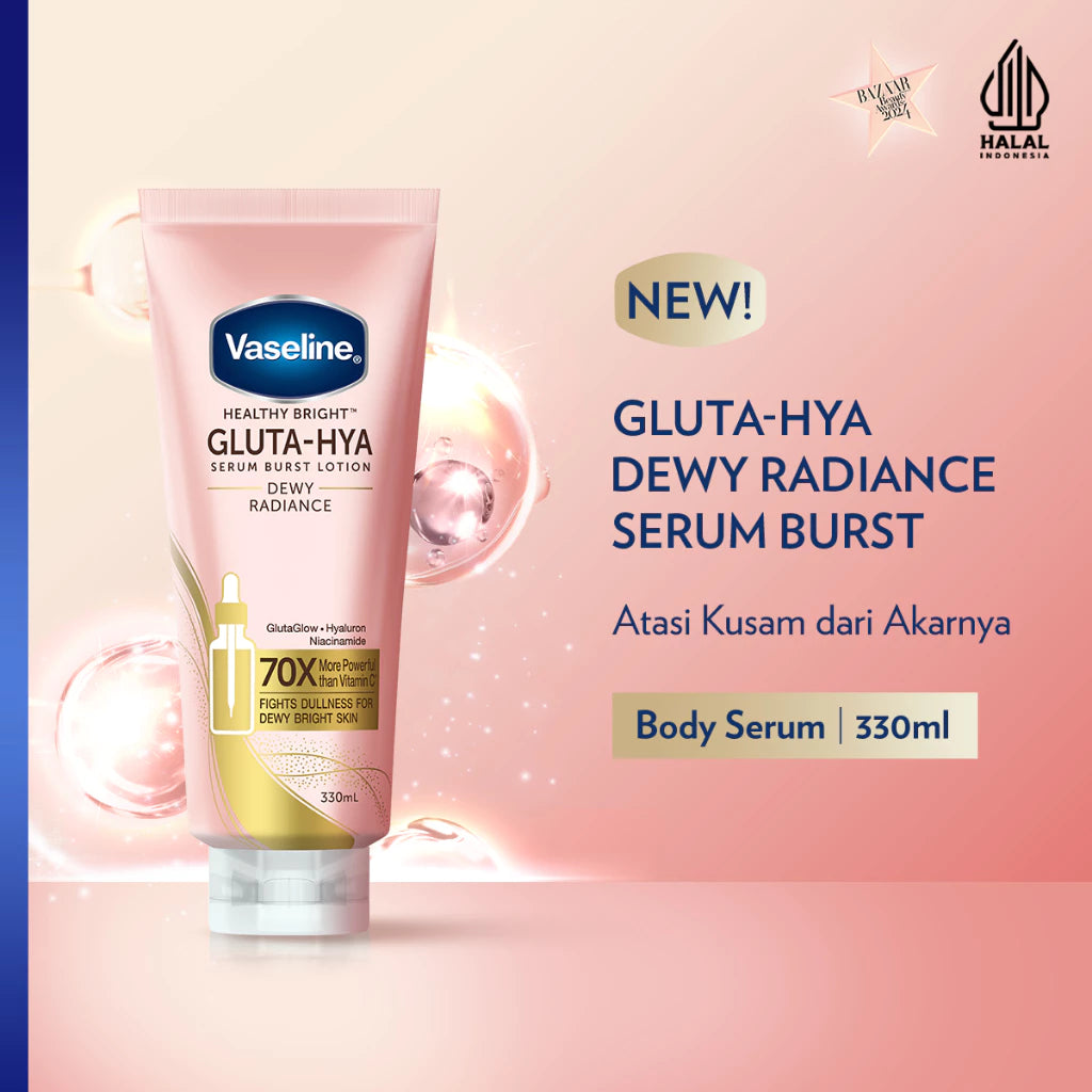 Vaseline Healthy Bright Gluta Hyaluron Niacinamide Serum Lotion Dewy Radiance 330Ml-Gold Mountain