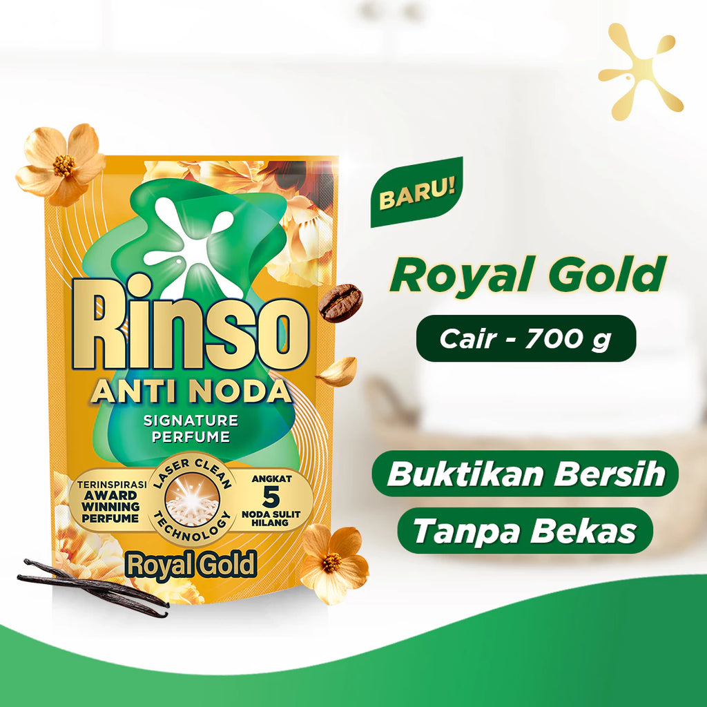 Rinso Baru Detergen Cair Varian Royal Gold 700g-Gold Mountain